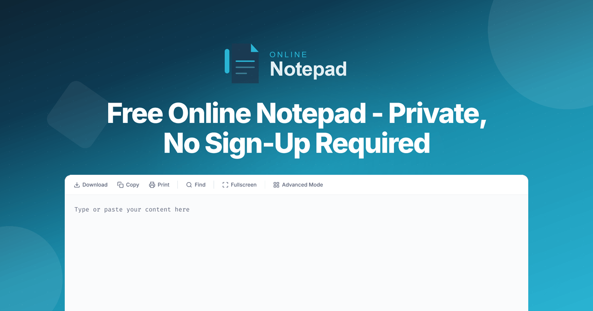 Online Notepad product preview