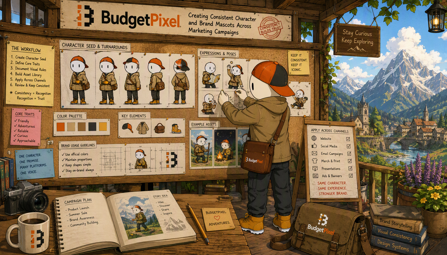 BudgetPixel: Creating Consistent Characters and Brand Mascots for Marketing